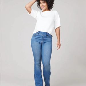 Spanx AirEssentials Short Puffed Sleeve Round Neck 'At-the-Hip' Shirt XL White